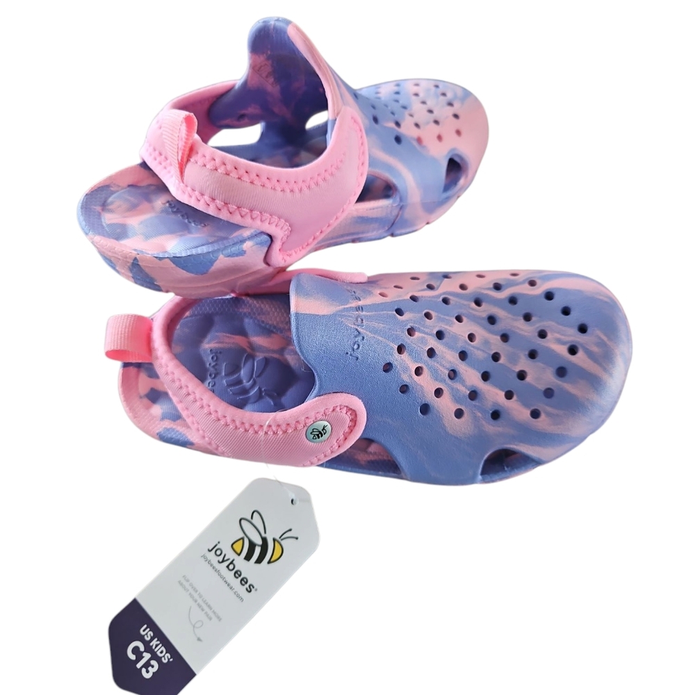Joybees Size 13 Girl's Pink and Purple Clogs‎ Water Shoes